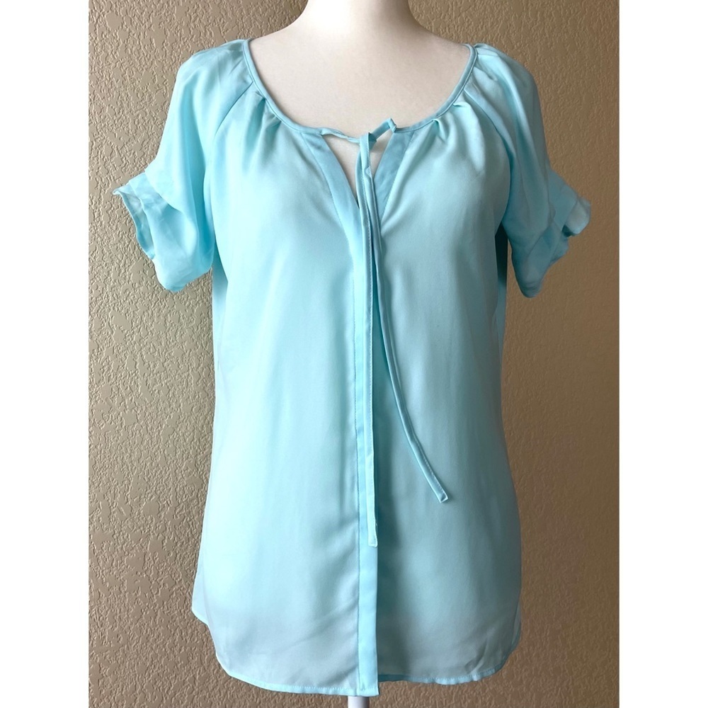 Banana Republic Short Sleeve Tie-Neck Blouse